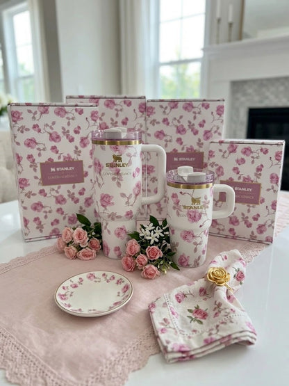 Stanley x LoveShackFancy Ribbon Rosa 40oz Quencher Authentic