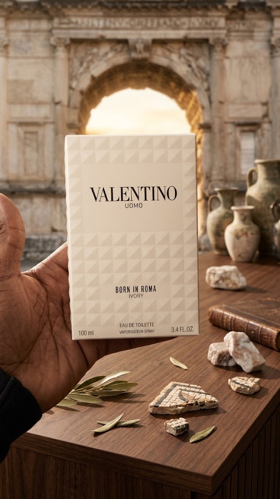Valentino Uomo Born In Roma Ivory EDT 3.4oz Men Rare