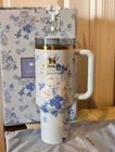 Stanley x LoveShackFancy 40oz Everblooming Rosettes Quencher Blue Authentic
