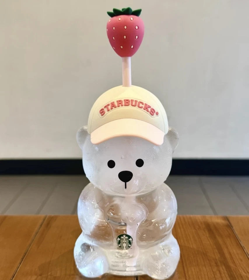 2026 Bearista Bear Glass Tumbler Strawberry Topper 20oz